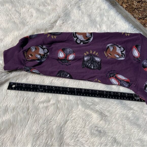 Sz Large Sold Out Purple Marvel Black Panther Cropped Crewneck Sweatshirt Top - Picture 3 of 8